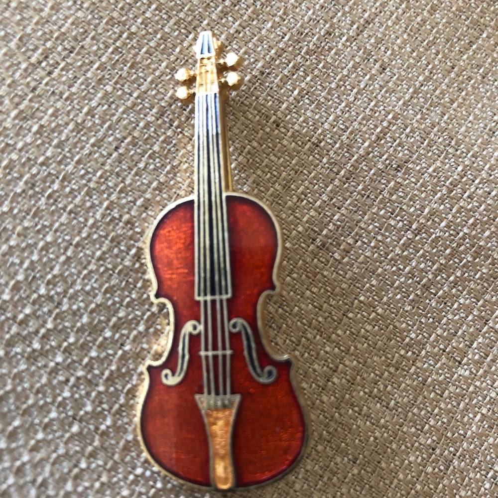 Enamel Violin Pin